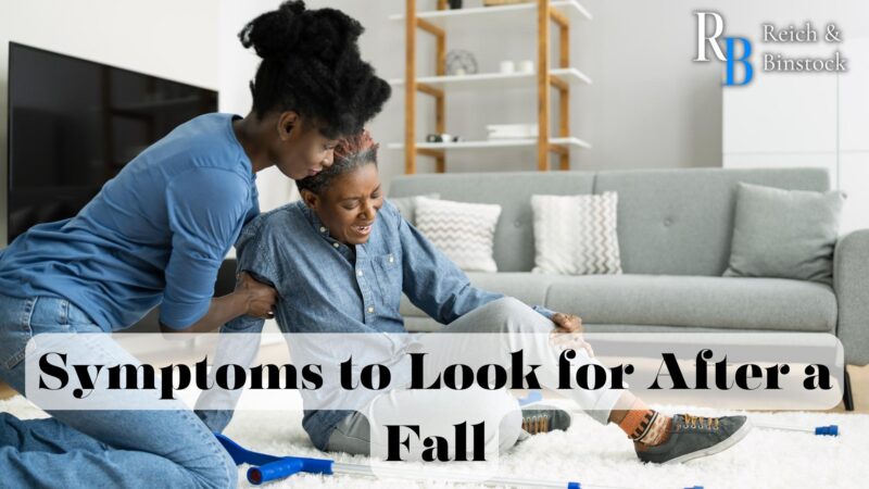 symptoms to look for after a fall